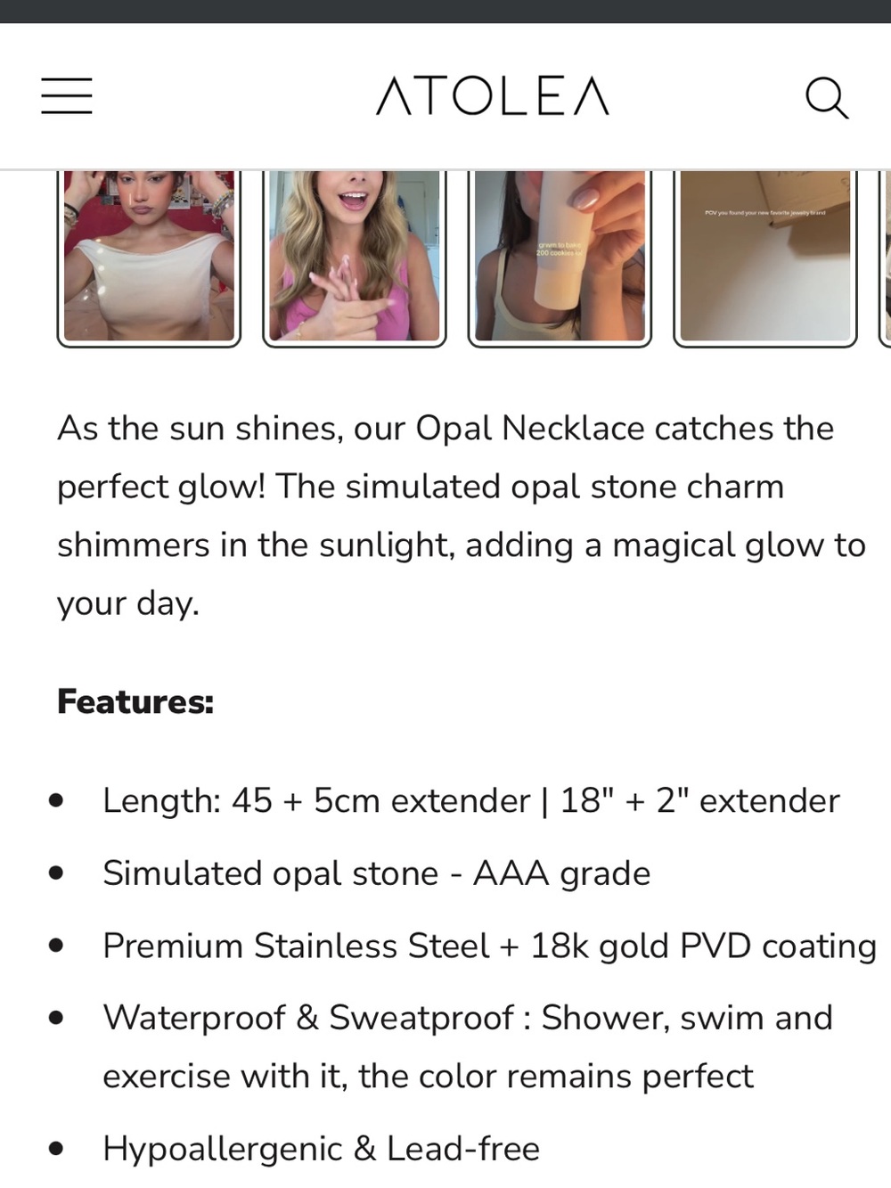 Atolea Opal Necklace - Picture 6 of 8